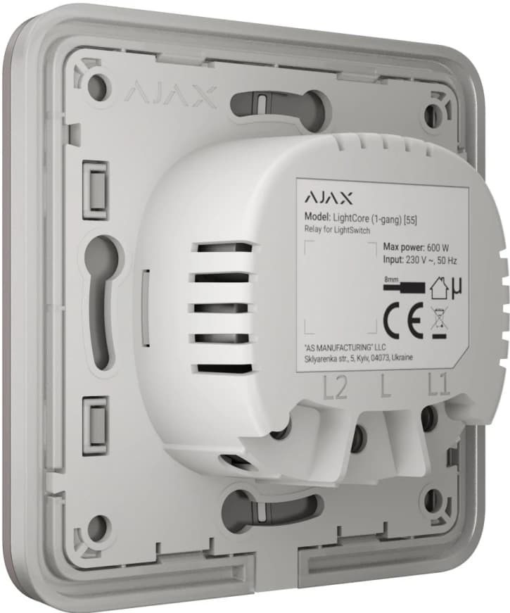 Вимикач Ajax LightSwitch 1-клавішний Grey