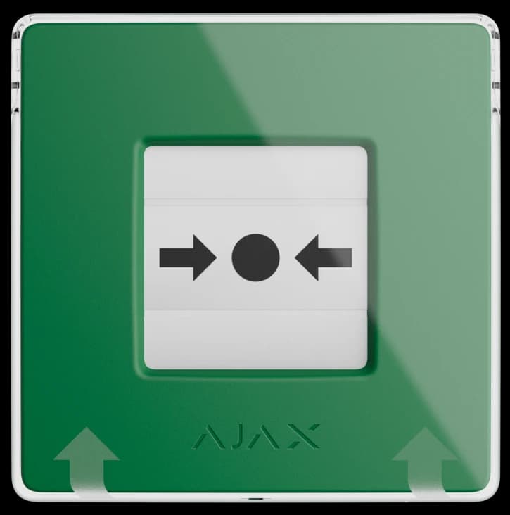 Бездротова програмована кнопка з механізмом скидання Ajax ManualCallPoint Jeweller Green
