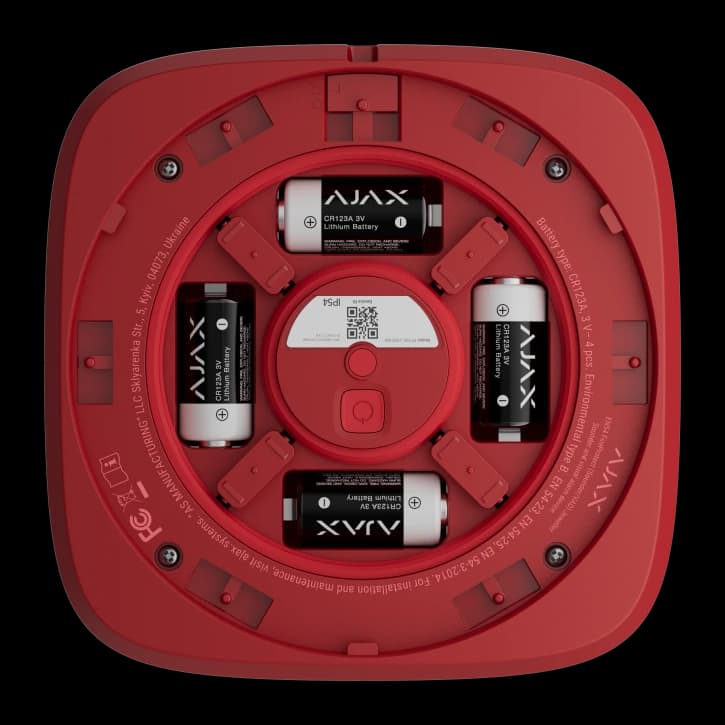 Беспроводной адресный пожарный оповещатель световой Ajax EN54 FireProtect (VAD) Jeweller Red (118607.277.RD1)