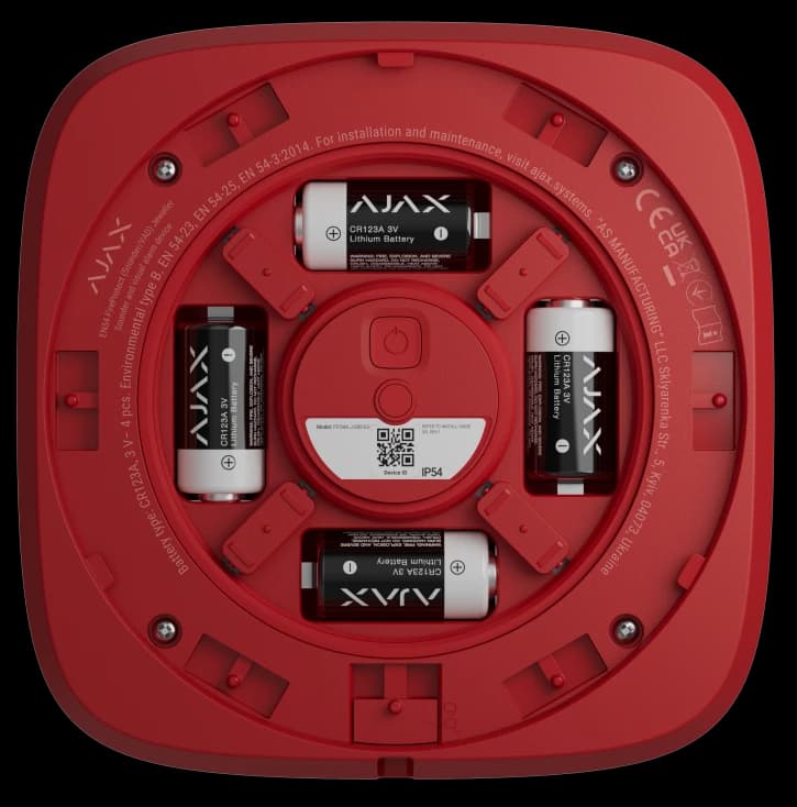 Беспроводной адресный пожарный оповещатель звуковой Ajax EN54 FireProtect (Sounder) Jeweller Red (118604.278.RD1)