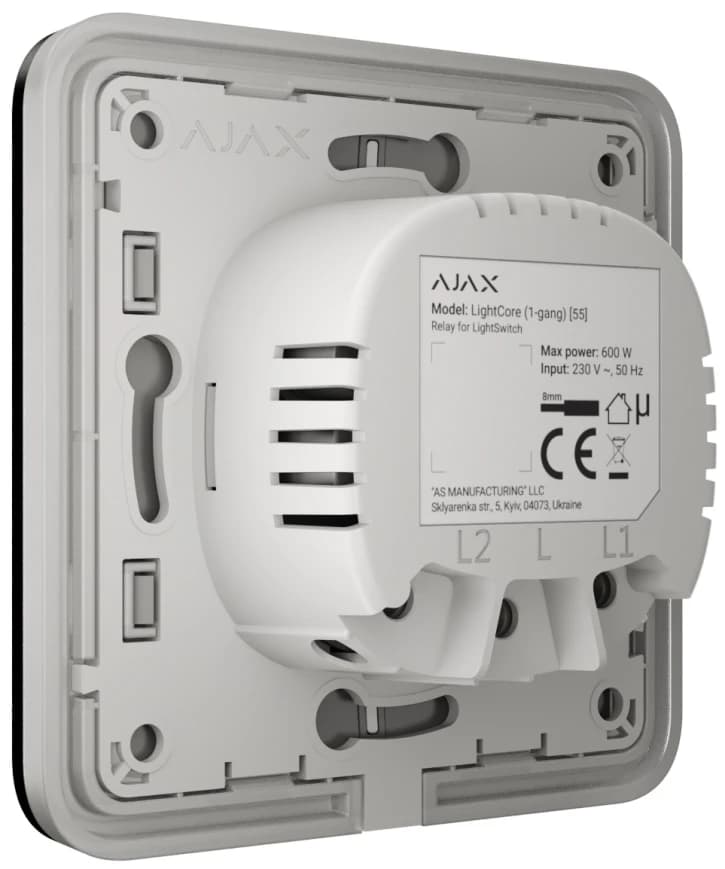Вимикач Ajax LightSwitch 1-клавішний Black