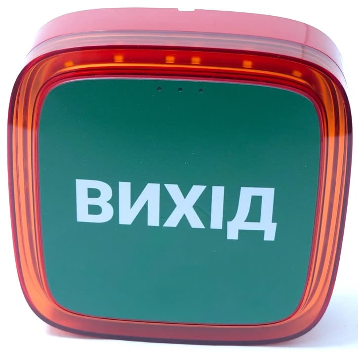 Беспроводной адресный пожарный оповещатель световой Ajax EN54 FireProtect (VAD) "ВИХІД" Red (161312.277.RD1)