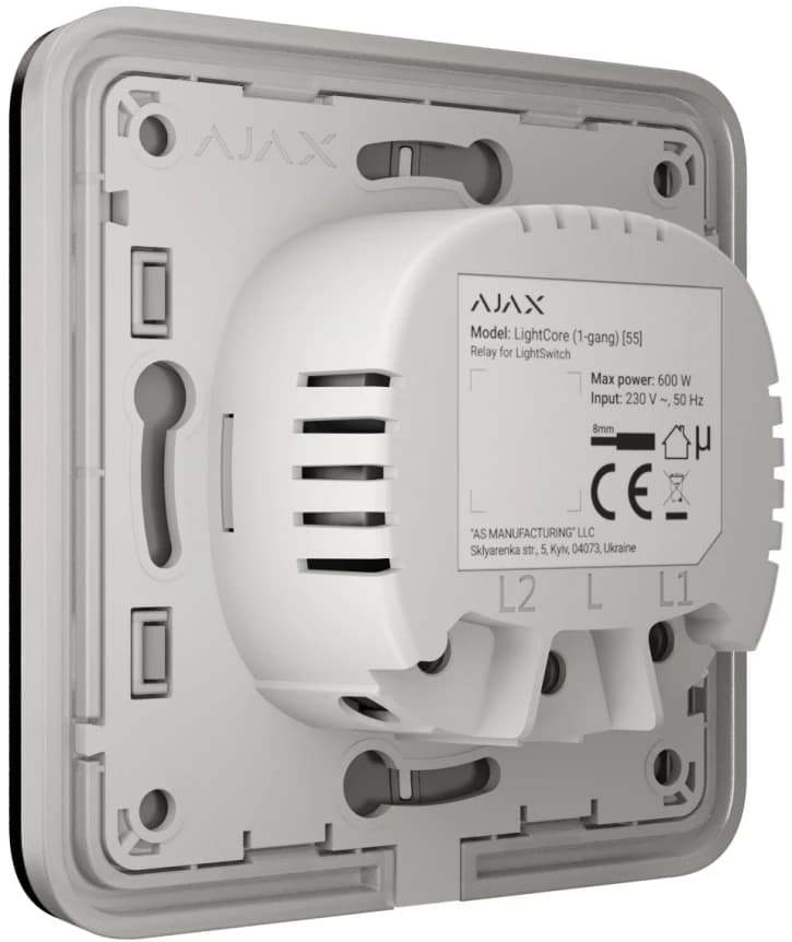 Вимикач Ajax LightSwitch 2-клавішний Black