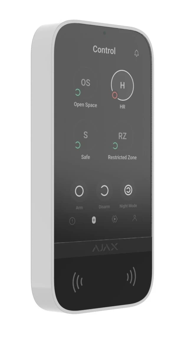 Бездротова клавіатура з сенсорним екраном Ajax KeyPad TouchScreen White (58455.148.WH1)