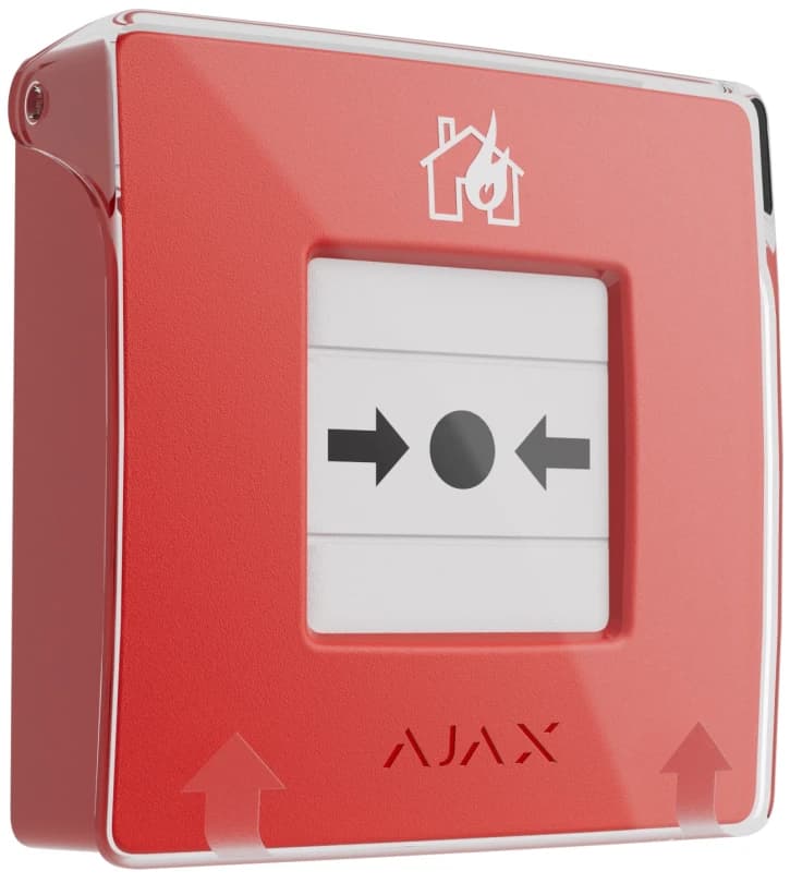 Бездротова настінна кнопка для активації пожежної тривоги вручну Ajax ManualCallPoint (Red)Jeweller (Для житлових обʼєктів) (60815.171.NC1)