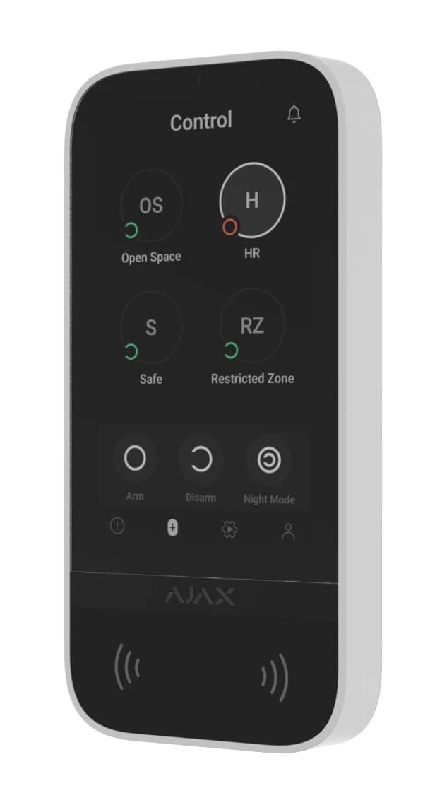 Бездротова клавіатура з сенсорним екраном Ajax KeyPad TouchScreen White (58455.148.WH1)