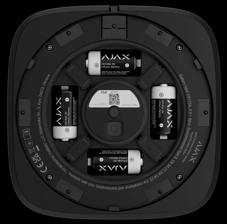 Бездротовий адресний пожежний оповіщувач світловий Ajax EN54 FireProtect (VAD) Jeweller Black (118606.277.BL1)