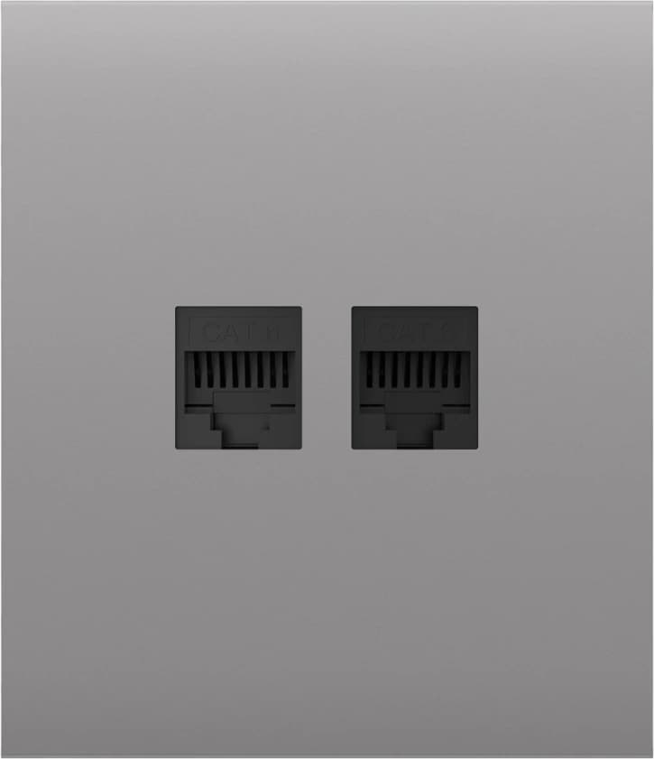 Передняя панель для встроенной розетки Ajax CenterCover (LAN) Fog (126200.318.FG)