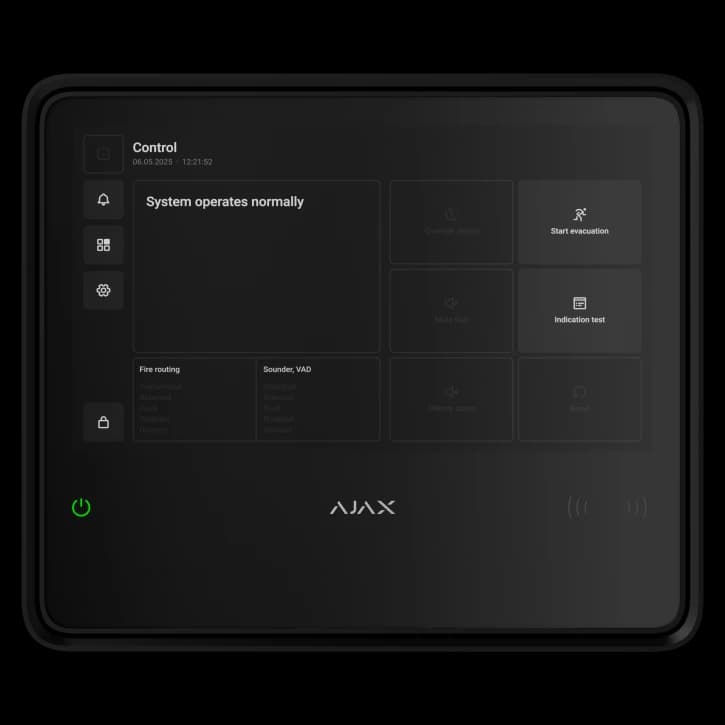 Бездротовий прилад приймально-контрольний пожежний (ППКП) з підтримкою пристроїв для захисту від вторгнення Ajax EN54 Fire Hub Jeweller Black (125733.315.BL)