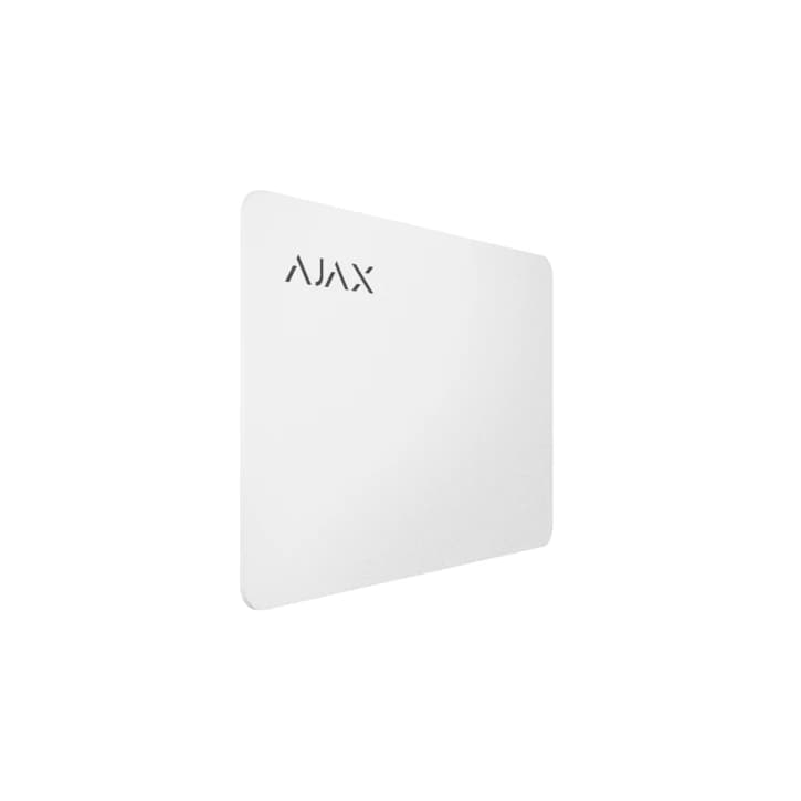 Картка для управління охоронною системою Ajax Pass 10 шт. White (38222.89.WH)