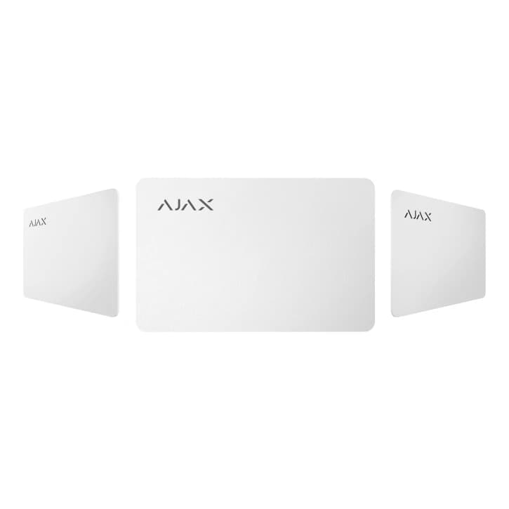 Картка для управління охоронною системою Ajax Pass 10 шт. White (38222.89.WH)