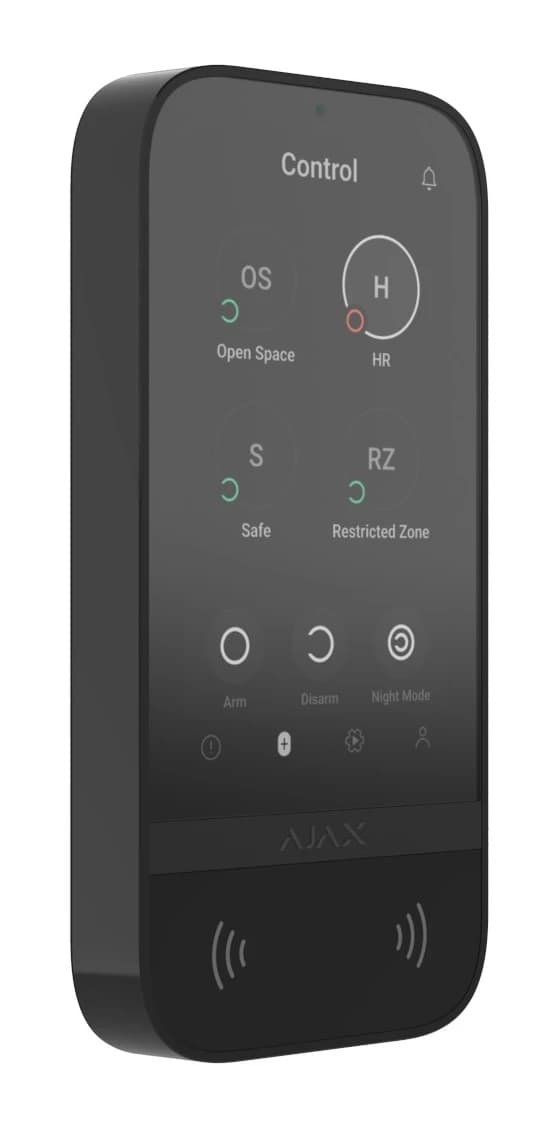 Бездротова клавіатура з сенсорним екраном Ajax KeyPad TouchScreen Black (58454.148.BL1)