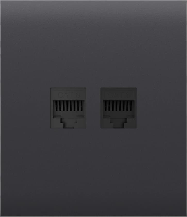 Передня панель для вбудованої інтернет-розетки Ajax CenterCover (LAN) Graphite (126199.318.GP)