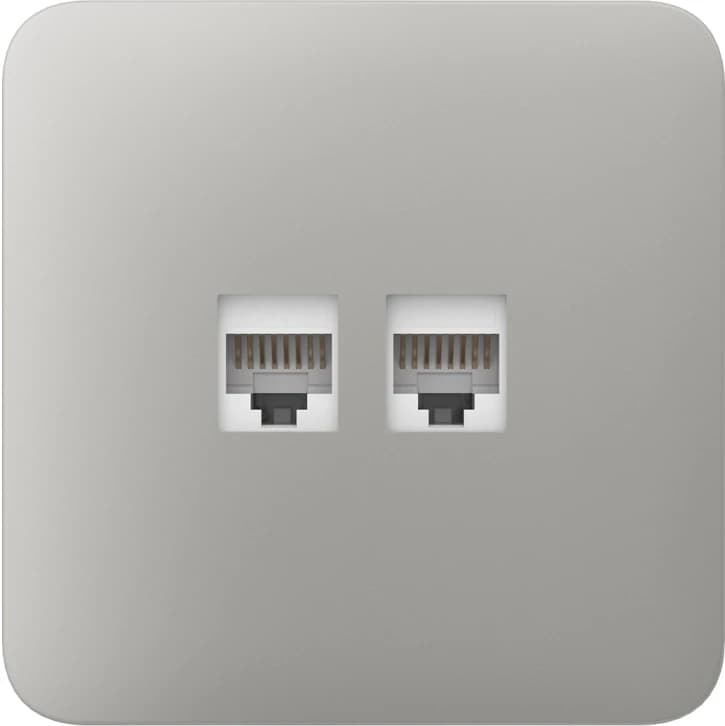 Передня панель для вбудованої інтернет-розетки Ajax SoloCover (LAN) Oyster (126193.317.OY)
