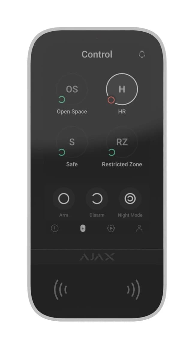 Бездротова клавіатура з сенсорним екраном Ajax KeyPad TouchScreen White (58455.148.WH1)
