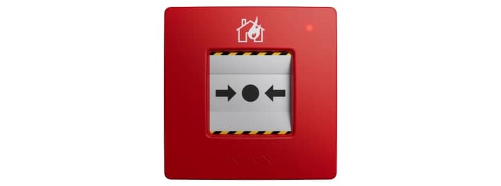 Бездротова настінна кнопка для активації пожежної тривоги вручну Ajax ManualCallPoint (Red)Jeweller (Для житлових обʼєктів) (60815.171.NC1)