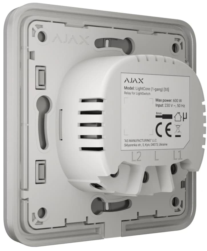 Вимикач Ajax LightSwitch 1-клавішний Fog