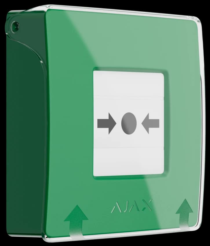 Бездротова програмована кнопка з механізмом скидання Ajax ManualCallPoint Jeweller Green