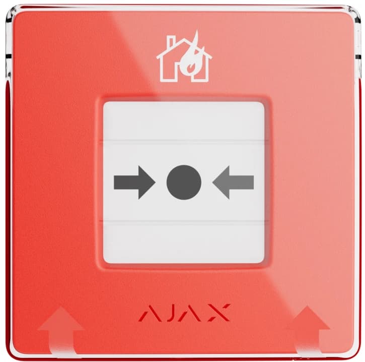Бездротова настінна кнопка для активації пожежної тривоги вручну Ajax ManualCallPoint (Red)Jeweller (Для житлових обʼєктів) (60815.171.NC1)