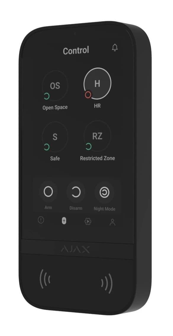 Бездротова клавіатура з сенсорним екраном Ajax KeyPad TouchScreen Black (58454.148.BL1)