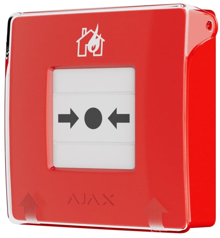 Бездротова настінна кнопка для активації пожежної тривоги вручну Ajax ManualCallPoint (Red)Jeweller (Для житлових обʼєктів) (60815.171.NC1)