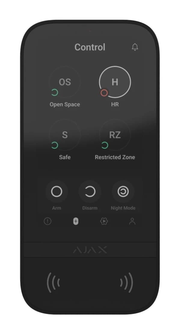Бездротова клавіатура з сенсорним екраном Ajax KeyPad TouchScreen Black (58454.148.BL1)