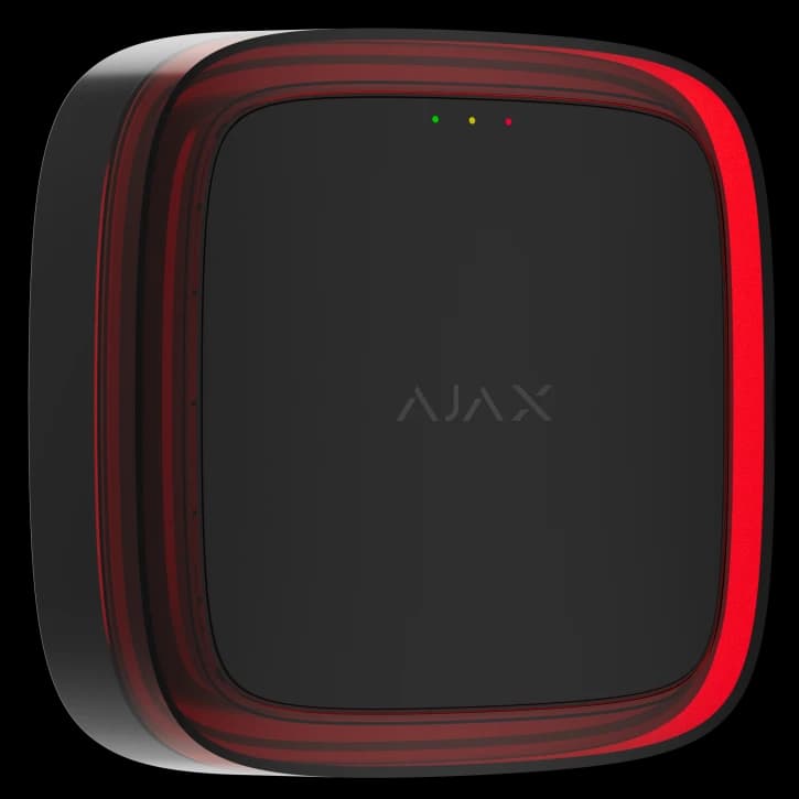 Бездротовий адресний пожежний оповіщувач світлозвуковий Ajax EN54 FireProtect (Sounder/VAD) Jeweller Black (118600.279.BL1)