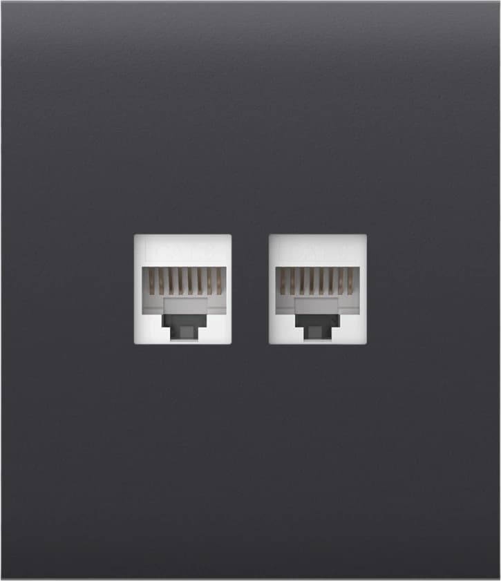 Передня панель для вбудованої інтернет-розетки Ajax CenterCover (LAN) Graphite (126199.318.GP)