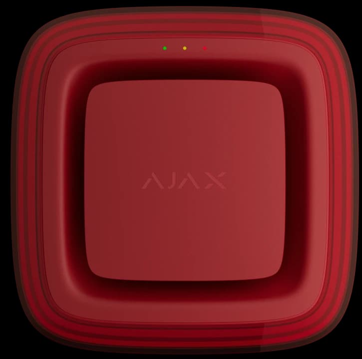 Бездротовий адресний пожежний оповіщувач світлозвуковий Ajax EN54 FireProtect (Sounder/VAD) Jeweller Red (118601.279.RD1)