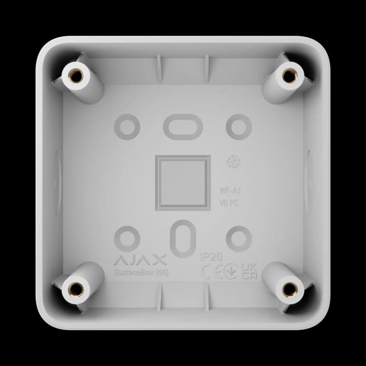 Коробка для зовнішнього монтажу Ajax SurfaceBox для пристрою LightSwitch чи Outlet White (107589.293.WH)